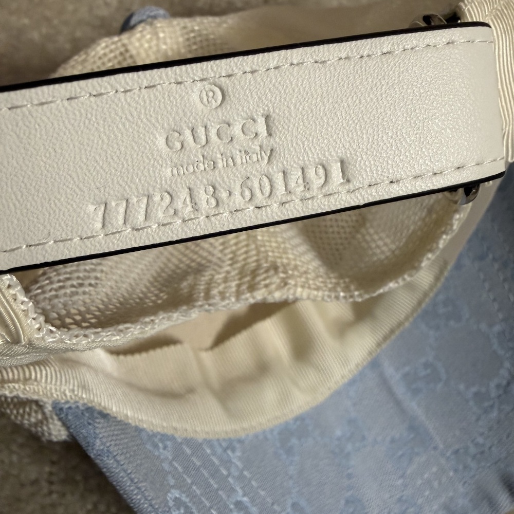 🔥 Gucci GG Monogram Mesh Trucker Hat – Light Blue 🔥 - Picture 5 of 5